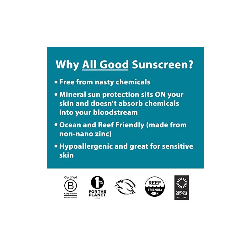 All Good - Organic Sunscreen Butter - Zinc Oxide -