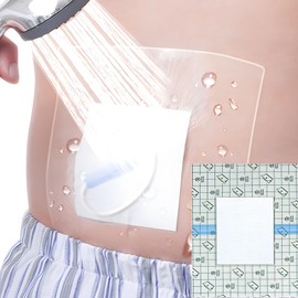 Shower Protection Sheet with Border - 10" x 12", 14 Count - Waterproof Wound Cover for Showering Dressing Surgical Bandage Shower Protector for Sensitive Skin