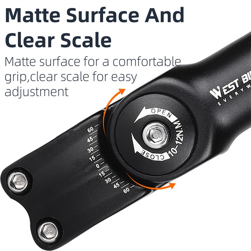 Adjustable Bicycle Handlebar Stem Variable 60 Degree Angle Aluminum Alloy