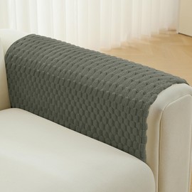 Foxdecor Couch Arm Covers, Armrest Cover for Sofa, Non Slip Chair Arm Covers, Furniture Covers Couch Protector Set of 2pcs. (Grey, 18"x24")