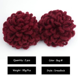 Yinmei Baibian 2Pcs Dreadlocks Bun Drawstring Locs Ponytail Hair Braided Petal Bun Chignon Faux Loc Braids Buns Synthetic Clip in Hair Extensions for Black Women Girls(Bug#)