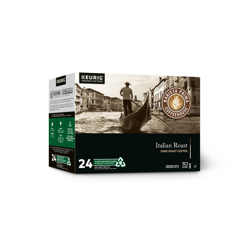 Barista Prima Italian Roast K-Cup Coffee Pods, 24 Count For