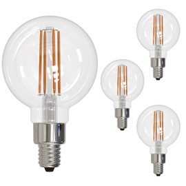 Diodesy- Pack of 4 LED4G16/30K/FIL/4/JA8 LED G16 Dimmable Globe Light Bulb, Candelabra Filament for Chandelier/Ceiling Fan, 4W (40Watt Equiv), E12 Fully Compatible w/All Dimmer Type, 3000K Soft White
