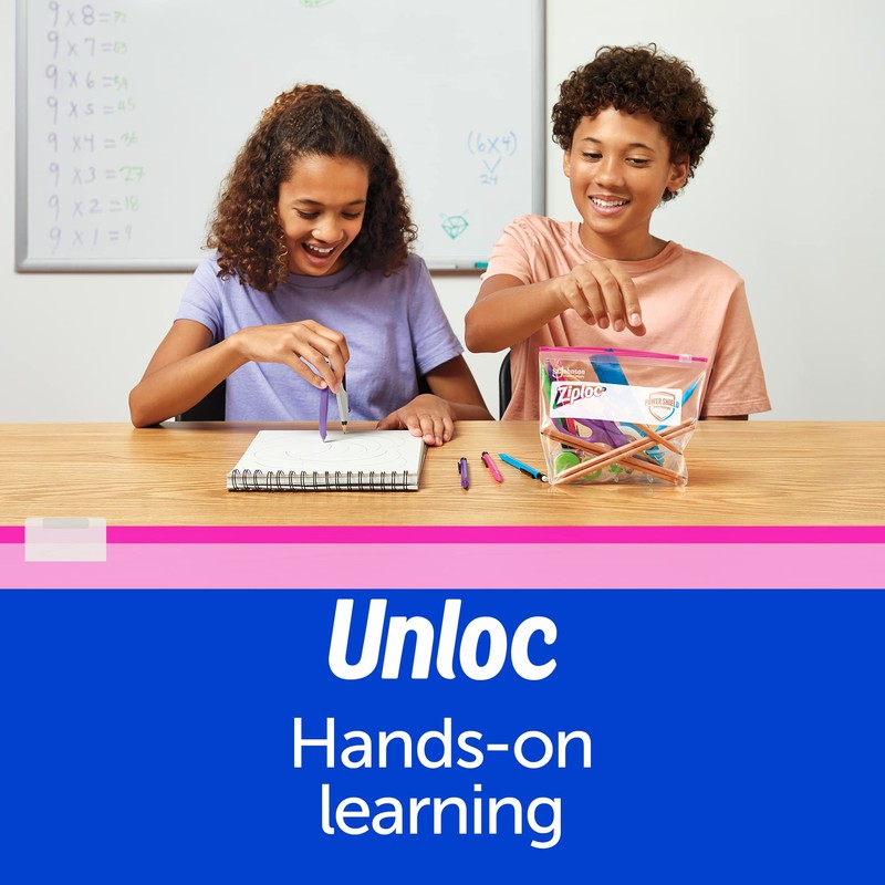 Ziploc Large Food Storage Slider Bags, Power Shield Technology for