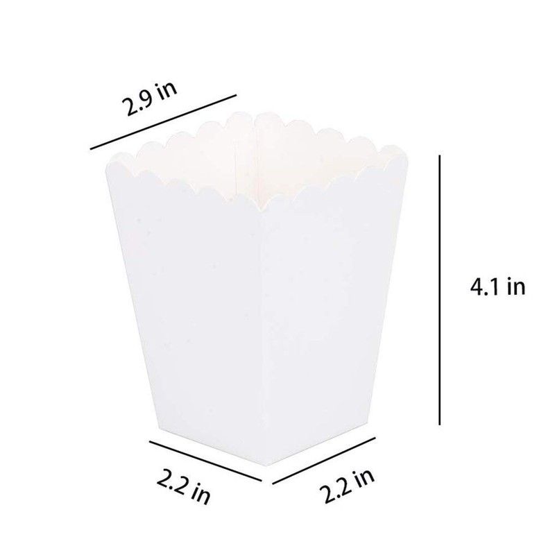 AimtoHome White Popcorn Boxes Mini Paper Popcorn Box Cardboard Popcorn