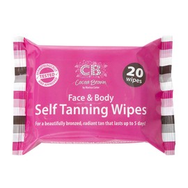 Cocoa Brown Self Tanning Wipes - Sunless Tanner Wipes for Face and Body - Long-Lasting Natural Looking Tan Wipes (20 Wipes)