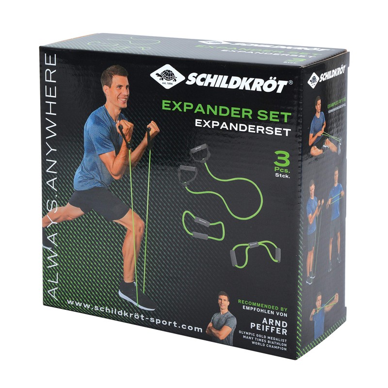 Schildkröt 3-Piece Expander Set, Green Anthracite with Resistance Levels for