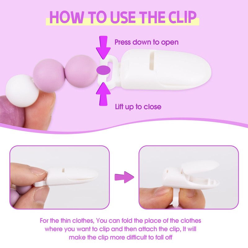 Aori Pacifier Clips for Baby Dolls - Silicone Pacifier Holders