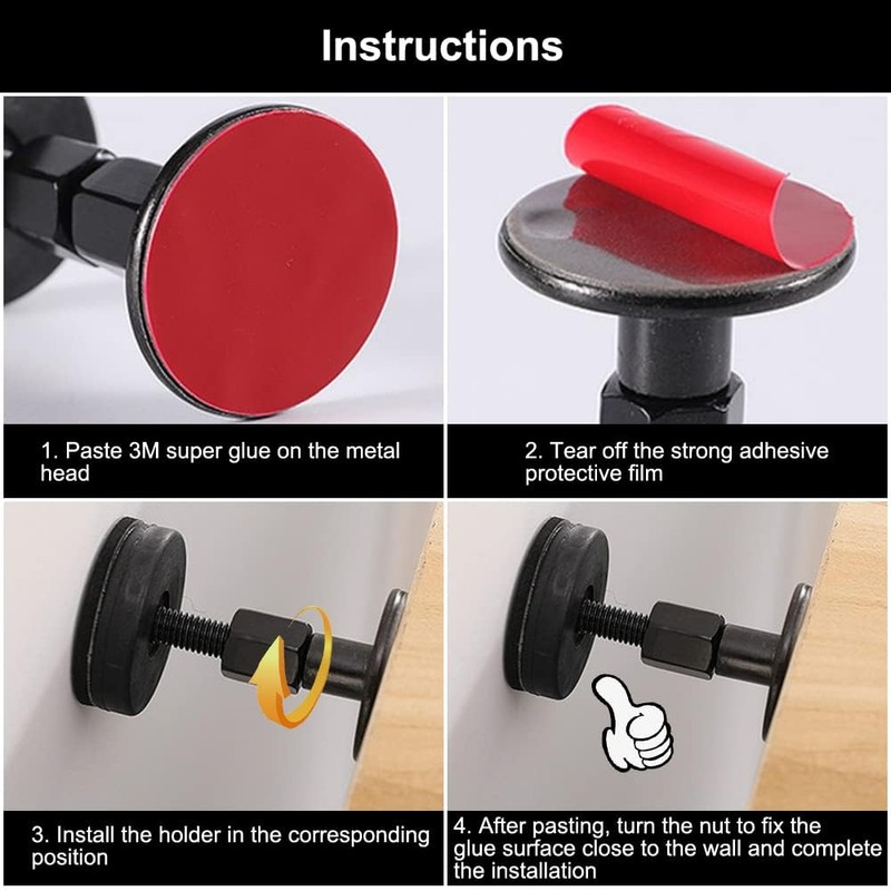 Jinsion Pack of 4 Headboard Stoppers, Adjustable Bed Headboard Stopper,