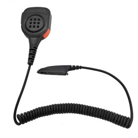 HELETUL Walkie Talkie Microphone Lapel Mics Mic Speaker Military Microphone Hand Mic Remote Speaker Microphone Shoulder Mic with 3.5 Audio Jack for Motorola Radio ht750 ht 1250 pr860 (Black)
