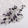 Lenjicons Elegant Flower Rhinestone Hair Comb Faux Pearls Rhinestone Wedding