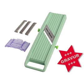 Benriner Mandolin Vegetable Slicer BN-1 64 mm Green without Collection Container with Engraving