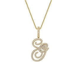 BLBLJERY G Gold Initial Necklaces for Women Initial Pendant Necklaces Bling Cubic Zirconia Initial Pendant Iced Out Letter Necklace