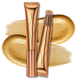 Ofanyia Highlighter Wand, Liquid Glitter Face Highlighter Stick with Cushion Applicator, Cruelty-free Silky Smooth Lightweight Blendable Shimmer Highlighter Beauty Wand for Face Cheekbone Glow