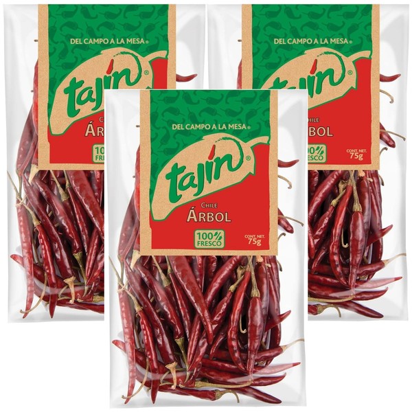Tajin Authentic Mexican Chilli Value Bundle Containing 3 x Arbol 75g (Total 225g)
