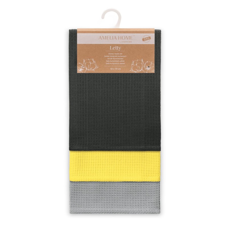 AmeliaHome Set of 3 Tea Towels Cotton Kitchen Towels 50