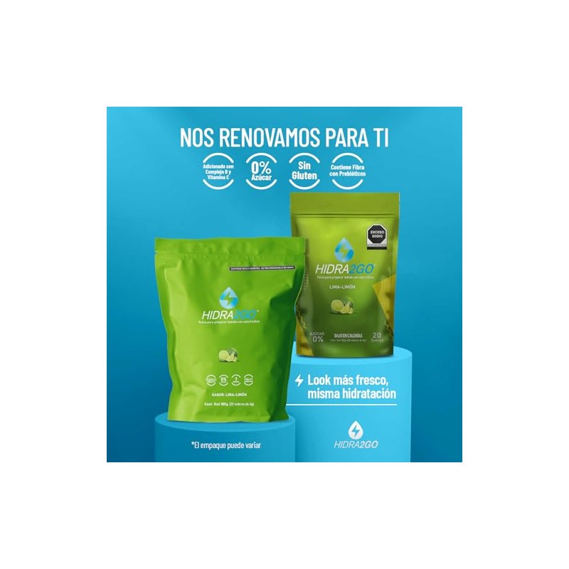 Hidra2go, Electrolitos Sin Azucar, Con Vitamina C, Complejo B, Magnesio
