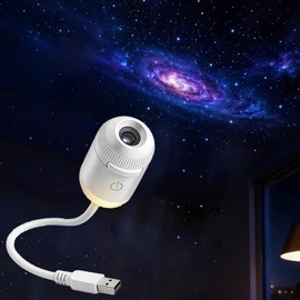 Hd Smart Dynamic 5D Holographic Night Light Projector, Plug-and-Play HD Star Projector, 360° Adjustable USB Starry Sky Projector with 12 Projection Films, Planetarium Projector Gifts for Kids Adults