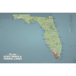 Best Maps Ever Florida State Parks & Federal Lands Map 24x36 Poster (Natural Earth)