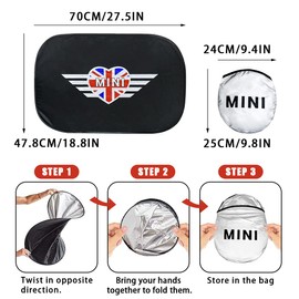 JJHM 2 Pcs Sunroof Sunshade Sun Shield Roof Cover Union Jack Accessories for r55/r56/r60/f54/f55/f56 (Style B), 18.9 x 27.6 inches (48 70 cm)
