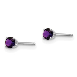 14k White Gold 3mm Amethyst Stud Earrings 3x3 mm