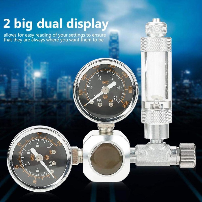 Pssopp CO2 Pressure Regulator CO2 Aquarium Pressure Regulator Valve with