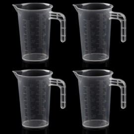 NVQVQ Small Plastic Measuring Jugs 4pcs 100ML, Clear Plastic Measuring Jugs Heat Resistant Measuring Jugs Set for Baking Lab Kitchen Cooking Measure Tool, Set of 4