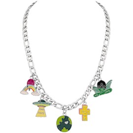 OJERRY Hippie Preppy Punk Rock Alt Edgy Indie Techno Rave Party Chunky Cuban Link Chain Necklaces Aesthetic Y2K Necklace Accessories Jewelry Outfit Inspo for Women Trendy Stuff Gifts