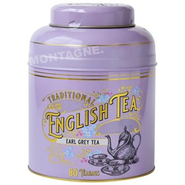New English Tea Big Tea, Tea in Tin, 80 P British Gift, Purple