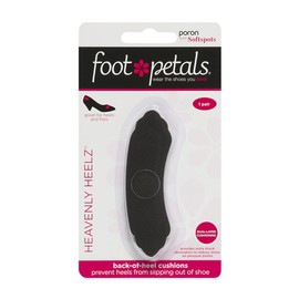 FOOT PETALS Heavenly Heelz Poron mit Softspots – Dual-Density-Rückseite der Fersen Griffe für Schuhe – Kissenpolster – 1 Paar (schwarz), Schwarz , Einheitsgröße