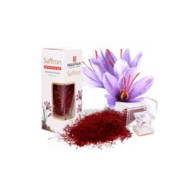 EnSaffron – 2 Gram Natural Premium Thick All Red Saffron Threads, Sunlight Processed Natural Saffron Grade A+ Super Negin Non-GMO Verified. For Tea, Paella, Rice, Desserts, Golden Milk and Risotto