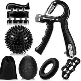 Ejercitador de Mano 6 en 1, Fortalecedor de Agarre, Hand Grip Ejercicio | Fortalece dedos palma antebrazo, con resistencia ajustable para gimnasio reh