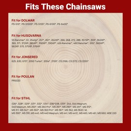 3-Pack 20 Inch Chainsaw Chain 72 Drive Links, 3/8" Pitch, 0.050" Gauge, Fit for Husqvarna, Stihl, Craftsman, Dolmar, Earthwise Chainsaws and More-E72