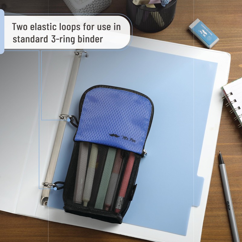Mr. Pen- Cute Pencil Case Pouch, Sit & Lay Mesh-View