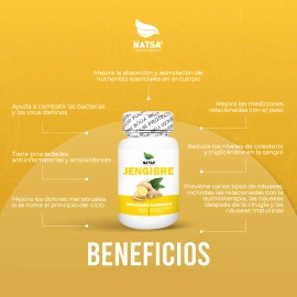 Jengibre 100 Cápsulas Días Antioxidante Antiinflamatorio Regula Peso Estabiliza Tus Niveles Colesterol