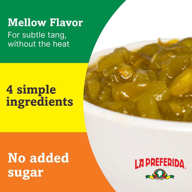 La Preferida Organic Diced Green Chile Peppers Fire-Roasted & Peeled