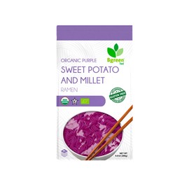Big Green Organic Food- Organic Purple Yam & Millet Ramen, Premium Ube, Gluten-Free, Vegan (3 Pack)
