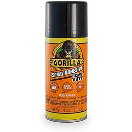Gorilla Heavy Duty Spray Adhesive, Multipurpose and Repositionable, 4 ounce, Clear - Set of 3