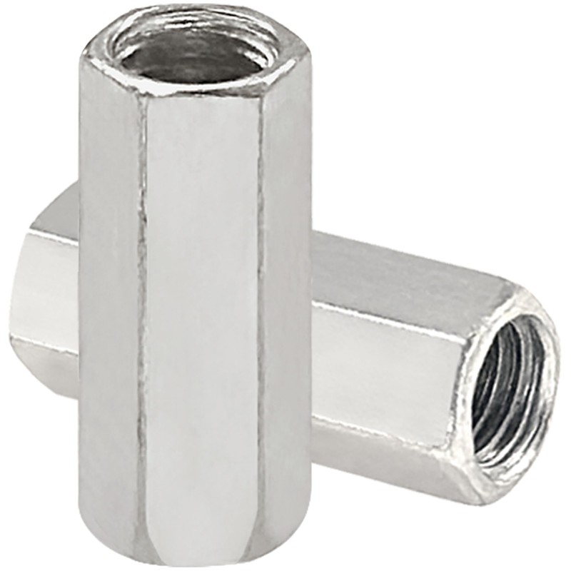 20 PCS Long Rod Nuts,Hex Coupling Nuts Fasteners,Hex & Machine