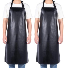 Homsolver 2 Pack Waterproof Rubber Aprons, Heavy Duty Butcher Aprons for Men,...