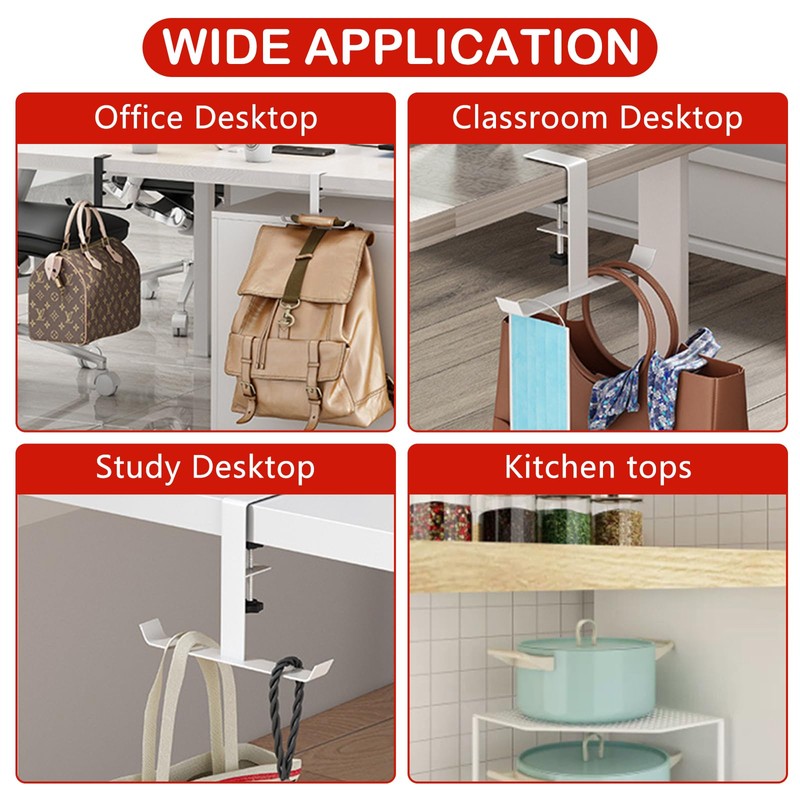 Wbgraceful Portable Purse Hook for Table - Foldable Handbag Hanger,