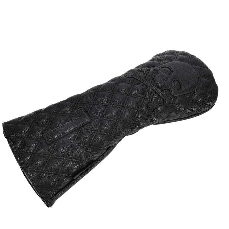 PU Leather Golf Wood Head Covers Waterproof Golf Skull Pattern
