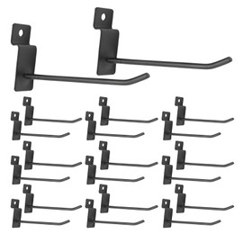 Zreneyfex 20 Pcs Black Slatwall Hooks, 4 Inch Heavy Duty Coat Rack Slat Wall Panel Hooks for Retail Display, Home Garage & Warehouse Organization
