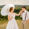 wukuaier 33 Inch White Paper Parasol Umbrella for Wedding Decor