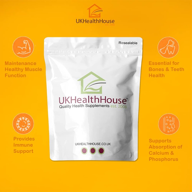 UKHealthHouse Vitamin D3 2500IU Tablets High Strength Immune and Bone