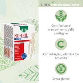 ESI - No-Dol Forte, Integratore Alimentare a Base di Collagene, Vitamina C e Acido Ialuronico, Azione Antiossidante, Contribuisce al Mantenimento della Cartilagine, Senza Glutine, 60 Compresse