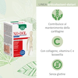 ESI - No-Dol Forte, Integratore Alimentare a Base di Collagene, Vitamina C e Acido Ialuronico, Azione Antiossidante, Contribuisce al Mantenimento della Cartilagine, Senza Glutine, 60 Compresse
