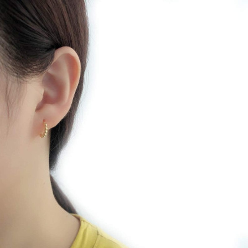 Minimalist Ball Bead Small Hoop Earrings for Women Girls Men