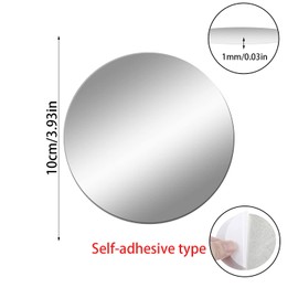 QEEYON 10Pcs Frameless Mirror Tiles, 4 inch Round Acrylic Mirror Sheets Self Adhesive Mirror Stickers for Wall Bedroom Home Decor, Small Mirror Plates Trays for Candles Centerpieces