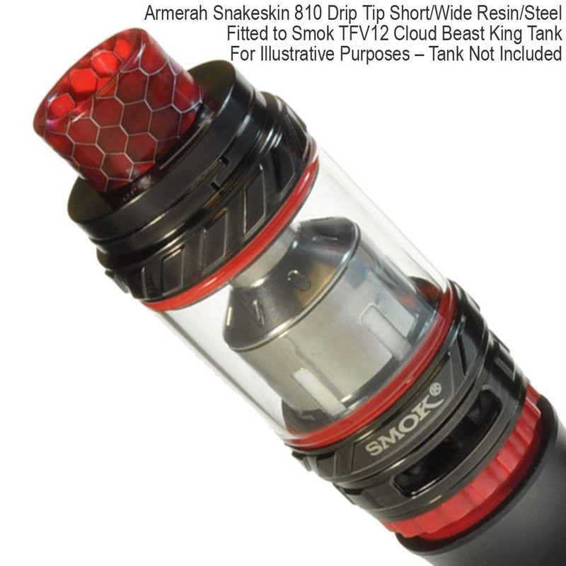Armerah Snakeskin 810 Drip Tip eCig Mouthpiece Short/Wide Resin/Steel Single